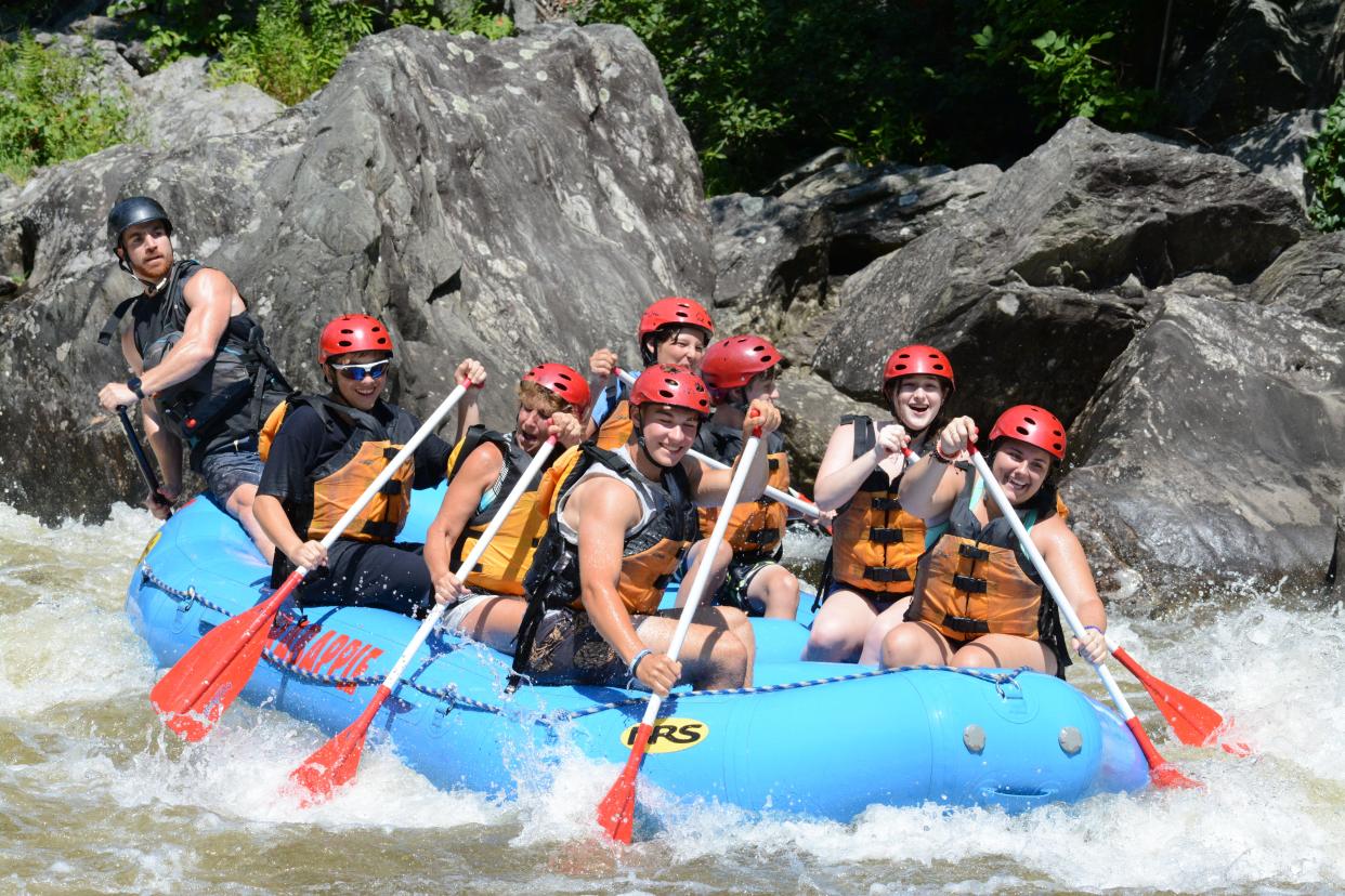 Paddle on an inflatable raft or "funyak" on the Deerfield River with Crab Apple Whitewater, based out of Charlemont.