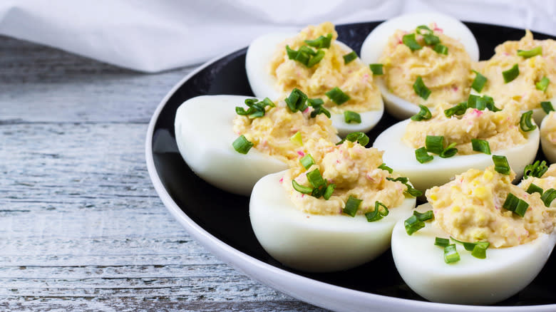 deviled eggs with crab