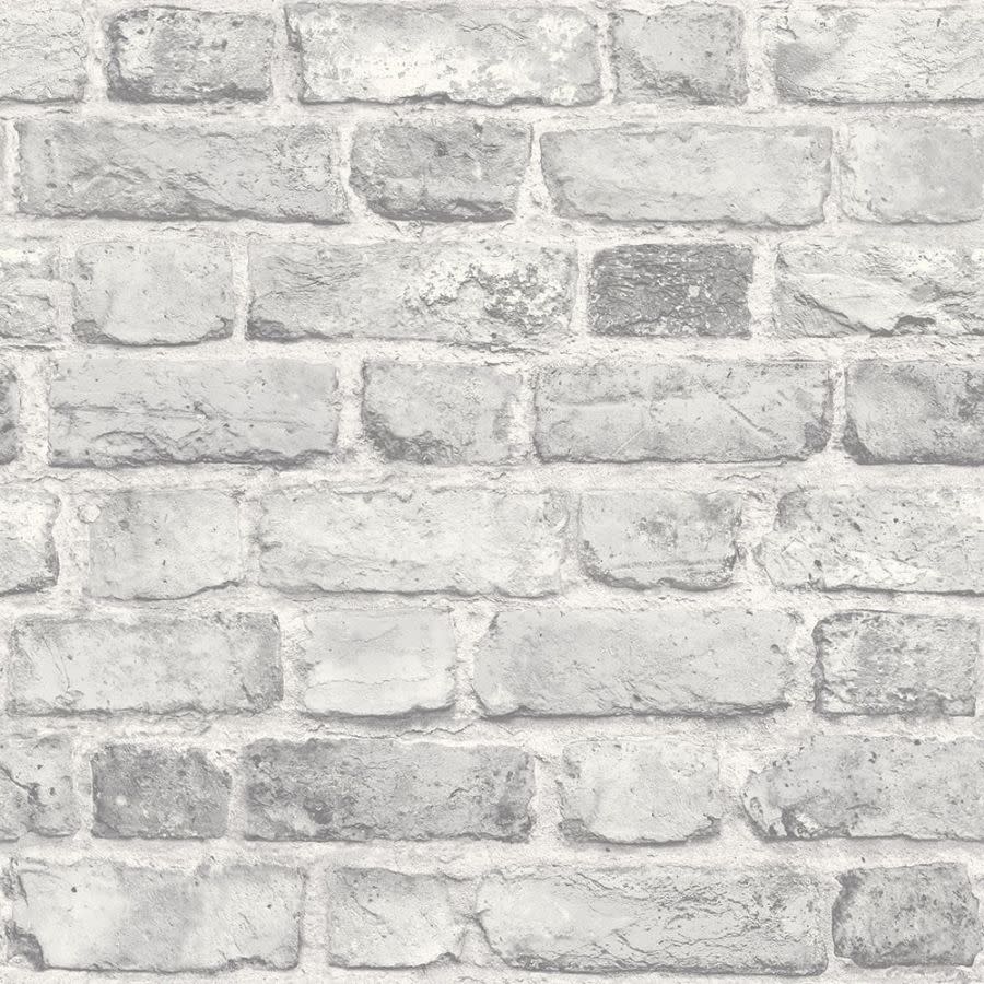 Grey brick effect wallpaper swatch