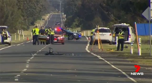 The scene of the crash on Gisborne-Melton Road. Photo: 7 News