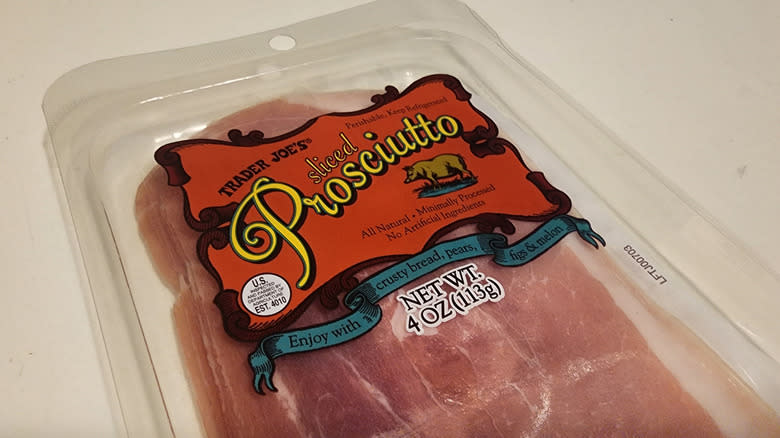 sliced prosciutto in packaging