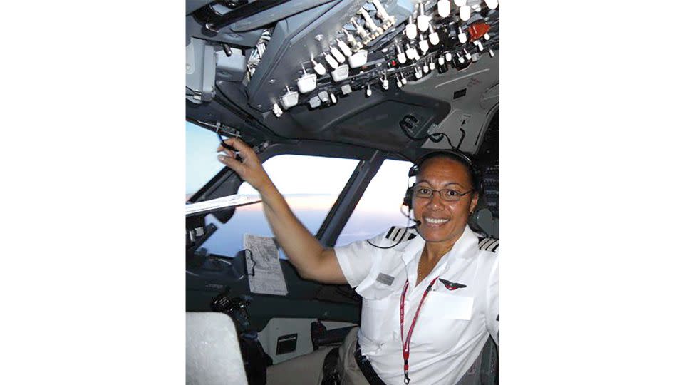 McLeod in the cockpit of a Virgin plane. - Silva McLeod