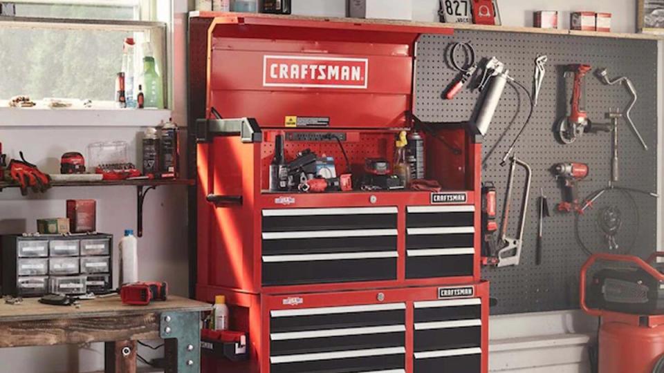 Keep your essential hardware organized with this tool cabinet on sale at Lowe's in time for Black Friday.