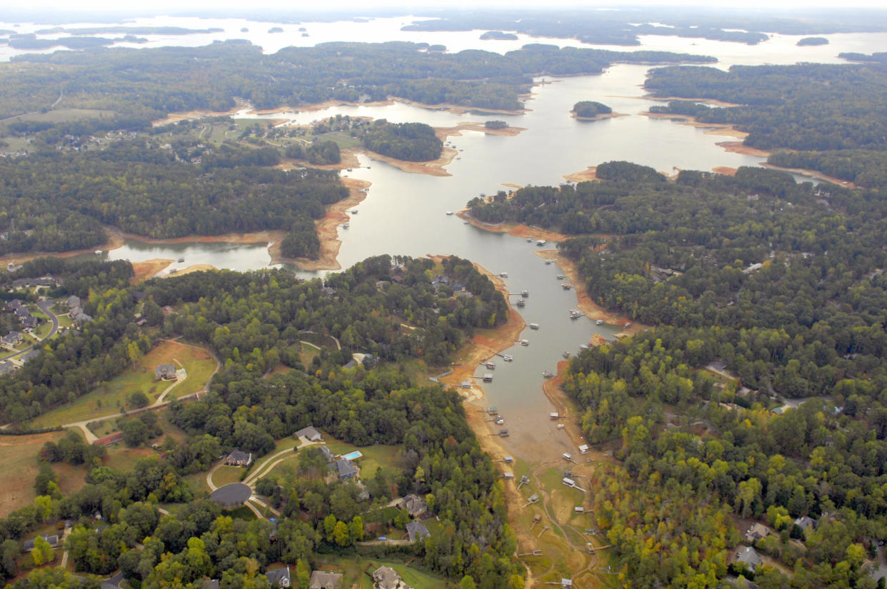 Aerial view of Lake Lanier.