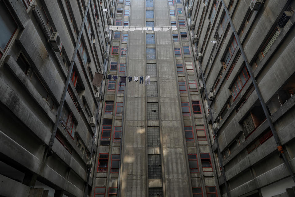 Laundry hangs out to dry inside the Block 23 apartment neighborhood in Belgrade, Serbia. (Photo: Marko Djurica/Reuters)