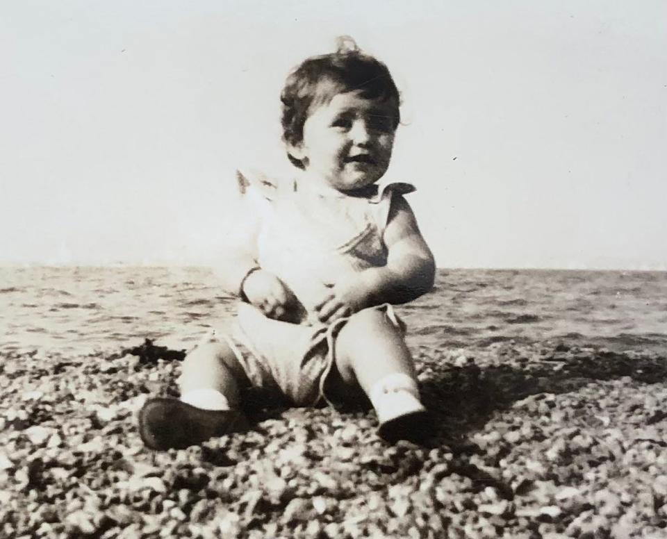 Loraine Sumner as a 1-year-old on Wollaston Beach.