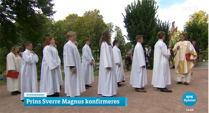 Sverre Magnus, durante la ceremonia de su confirmación