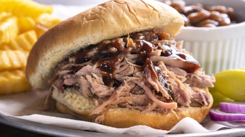 pulled pork barbecue sandwich