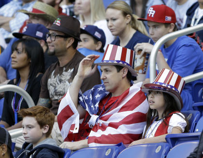 Cuba fan with horn at World Baseball Classic