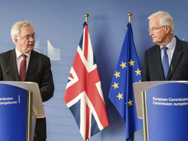 Brexit Secretary David Davis meets EU chief negotiator Michel Barnier in Brussels