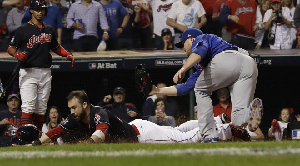 Jon Lester durante el juego final de las Series Mundiales