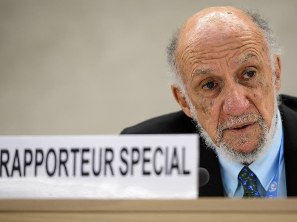 Former UN special rapporteur on the human rights situation in the Palestinian territories Richard Falk: FABRICE COFFRINI/AFP/Getty Images