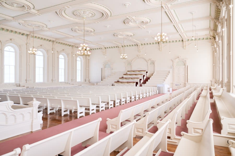 A first look at the Manti temple following renovations. (Courtesy The Church of Jesus Christ of Latter-day Saints)