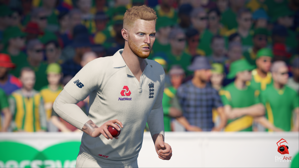 Ben Stokes charges in to bowl