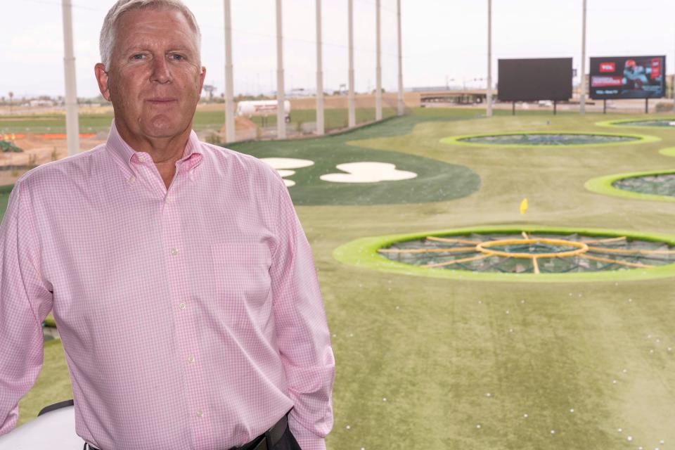 Portrait of Glendale City Manager Kevin Phelps at Topgolf in Glendale, AZ. City is focusing on bringing economic development to the Sports and Entertainment District.