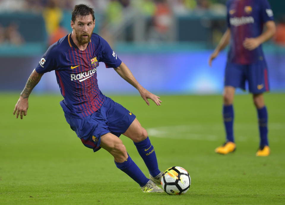 Lionel Messi and Barcelona played an exhibition match against Real Madrid in Miami in 2017. (Getty)