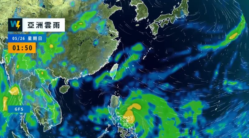 吳聖宇預估，今明兩天（25至26日）會逐漸靠近菲律賓東岸然後開始北轉。（圖／翻攝自天氣風險臉書）