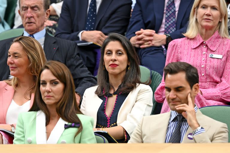 Nazanin Zaghari-Ratcliffe fue invitada por Andy Murray al palco real, donde vio su partido junto a la princesa de Gales y a Roger Federer, entre otras personalidades 