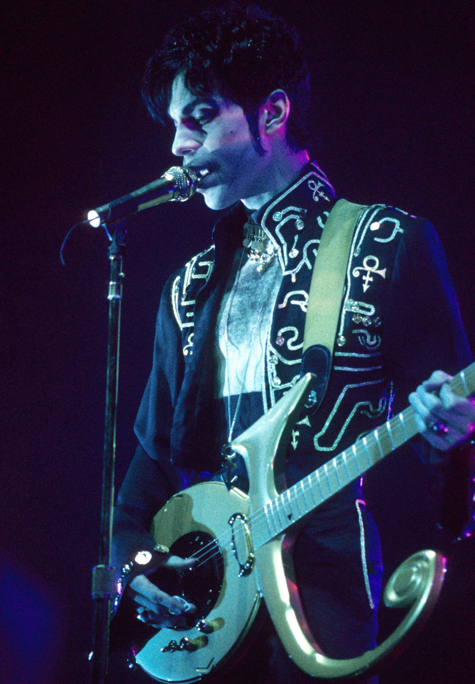 The Artist Formerly Known as Prince in concert at the Birmingham NEC, March 1995. (Photo by Graham Wiltshire/Getty Images)