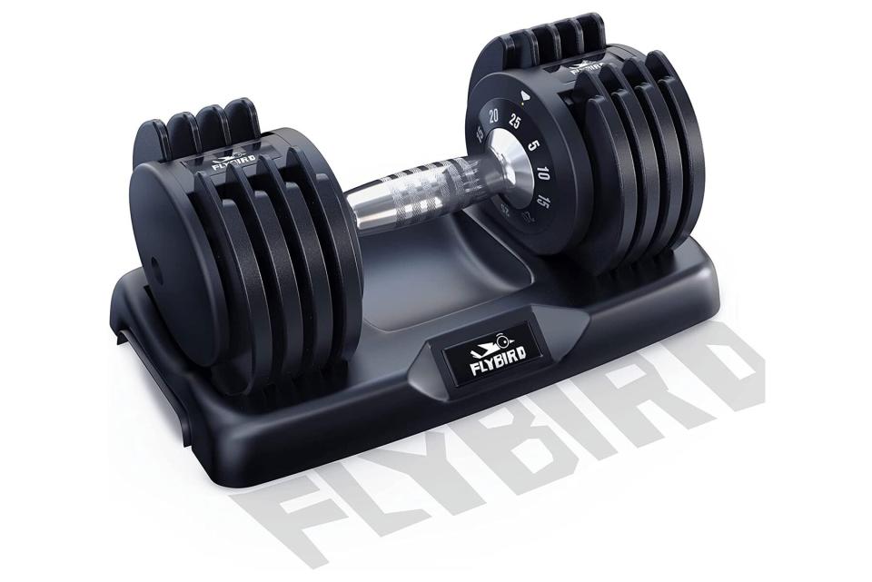 Black adjustable dumbbell