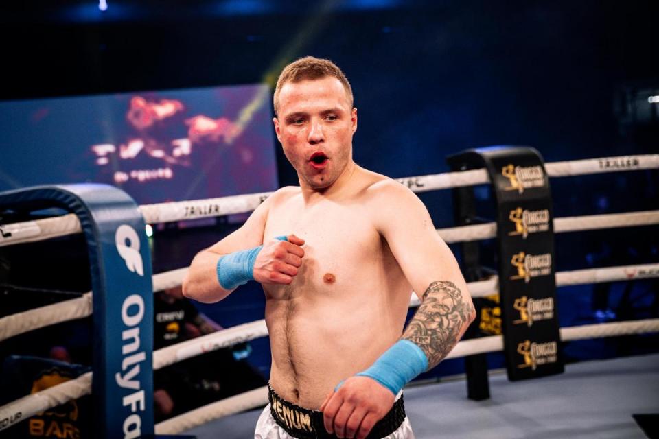 Bartek Kanabey celebrates his victory at BKFC 60 <i>(Image: BKFC)</i>