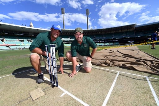 Sydney Cricket Ground (SCG) curators Adam Lewis (left) and Justin Groves prepare their pitches with meticulous care and no little science