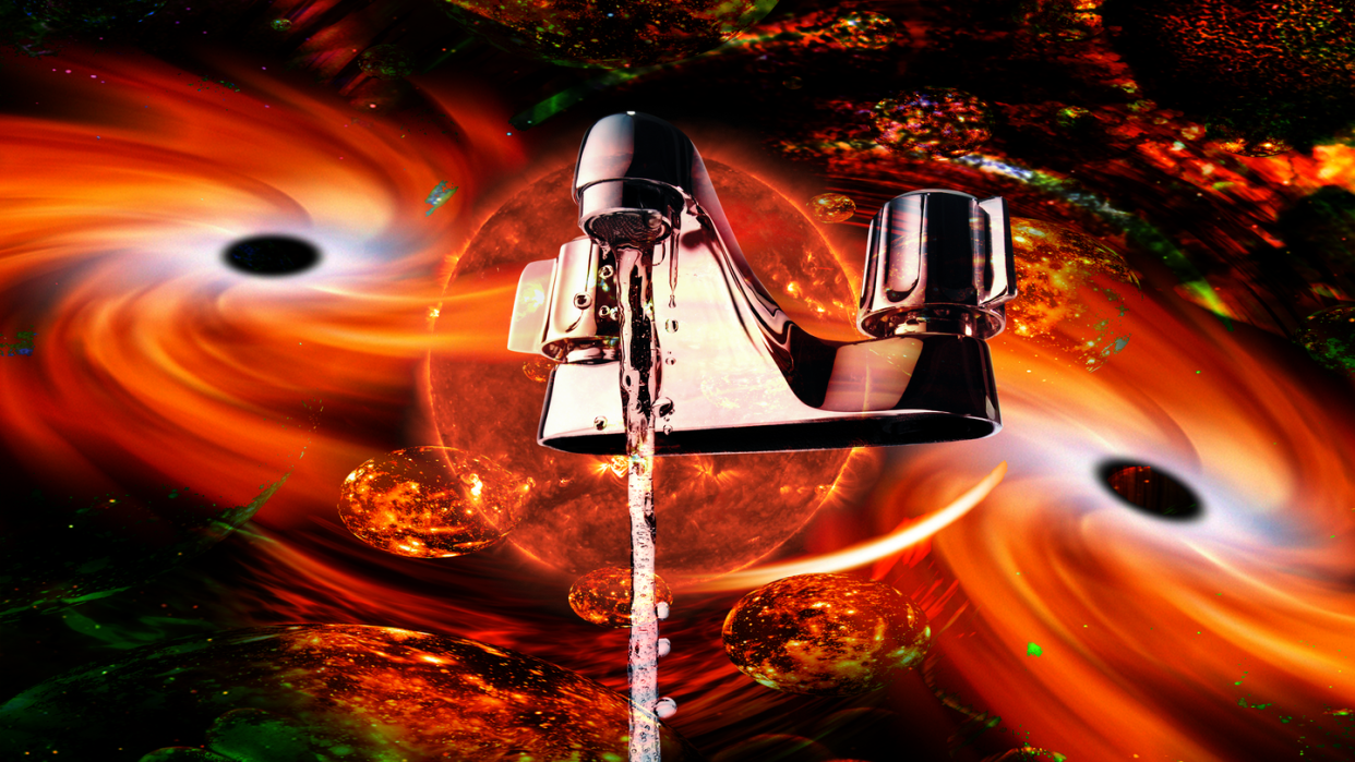 a water faucet in space