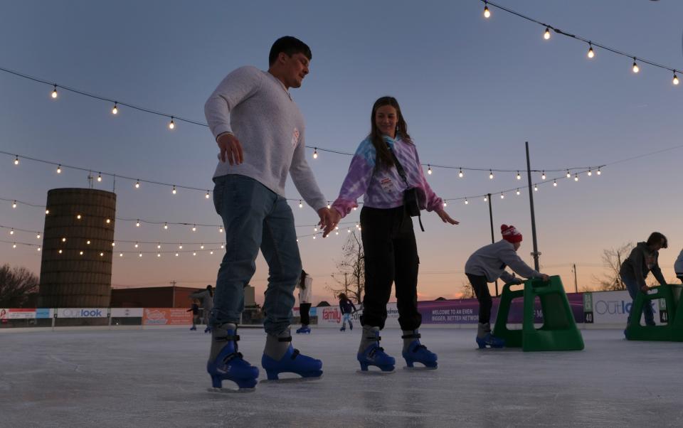 People skate in 2020 at the Edmond Ice Rink in Mitch Park in Edmond.