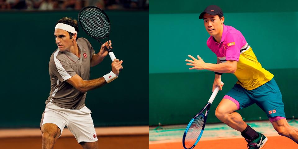 Uniqlo Channels Old-School Tennis Style with Roger Federer and Kei Nishikori