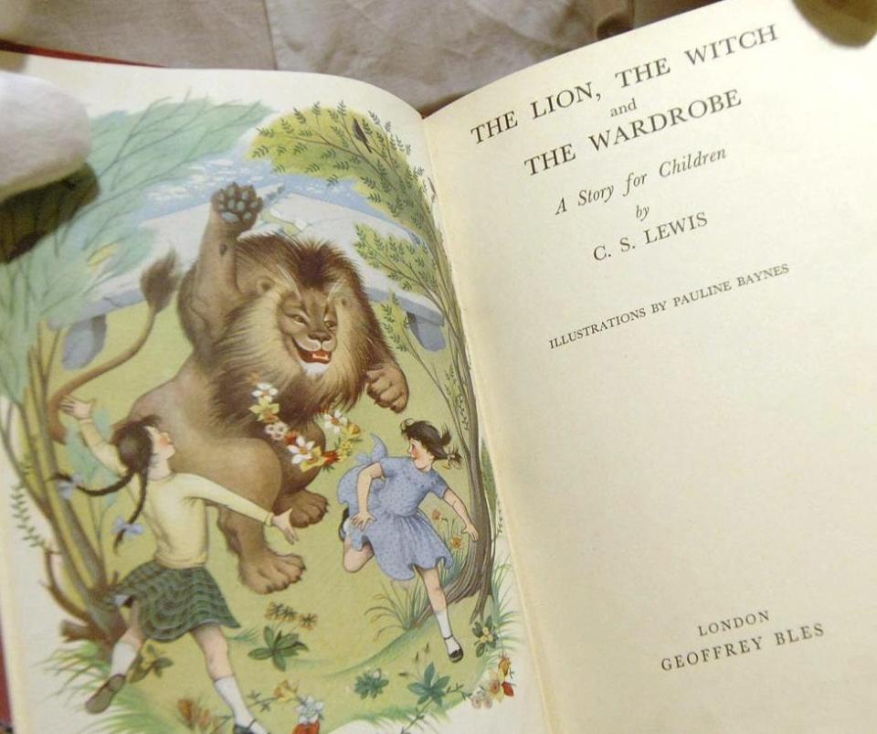 A bound set of first edition Narnia books