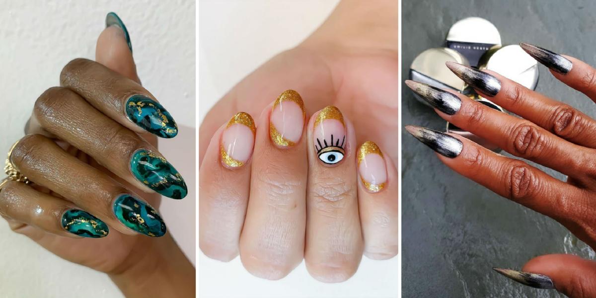 These Will Be the Most Popular Nail Art Designs of 2021 : milky nails with  gold foil