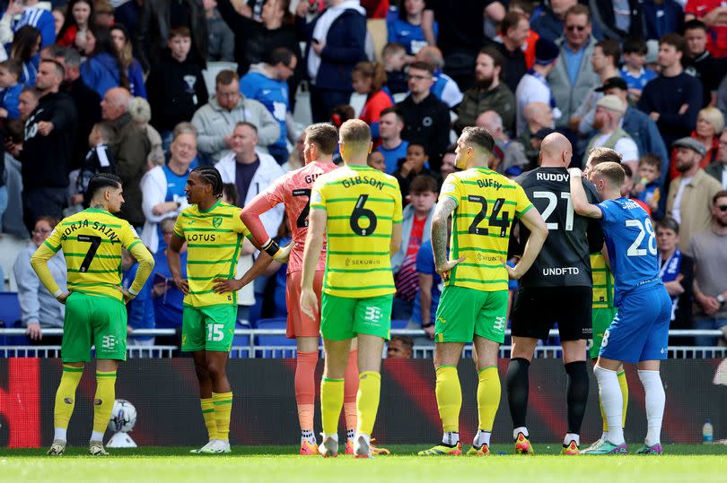 Birmingham City and Norwich City players