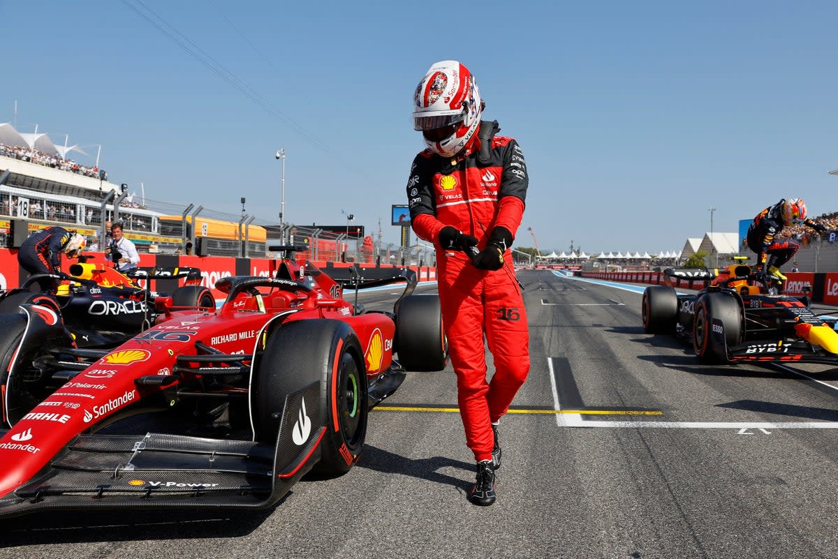 On pole: Charles Leclerc (REUTERS)