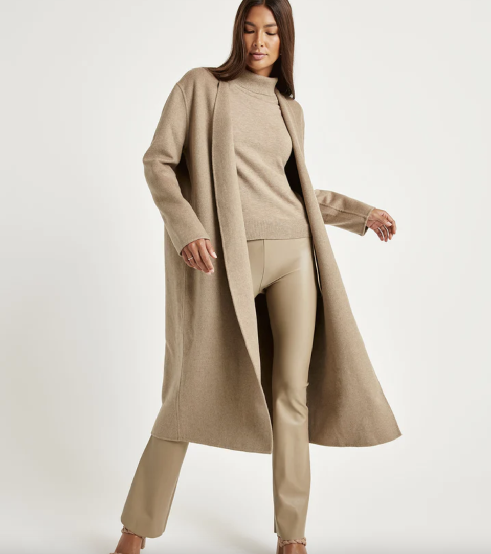 Waist-Tie Wool Coat