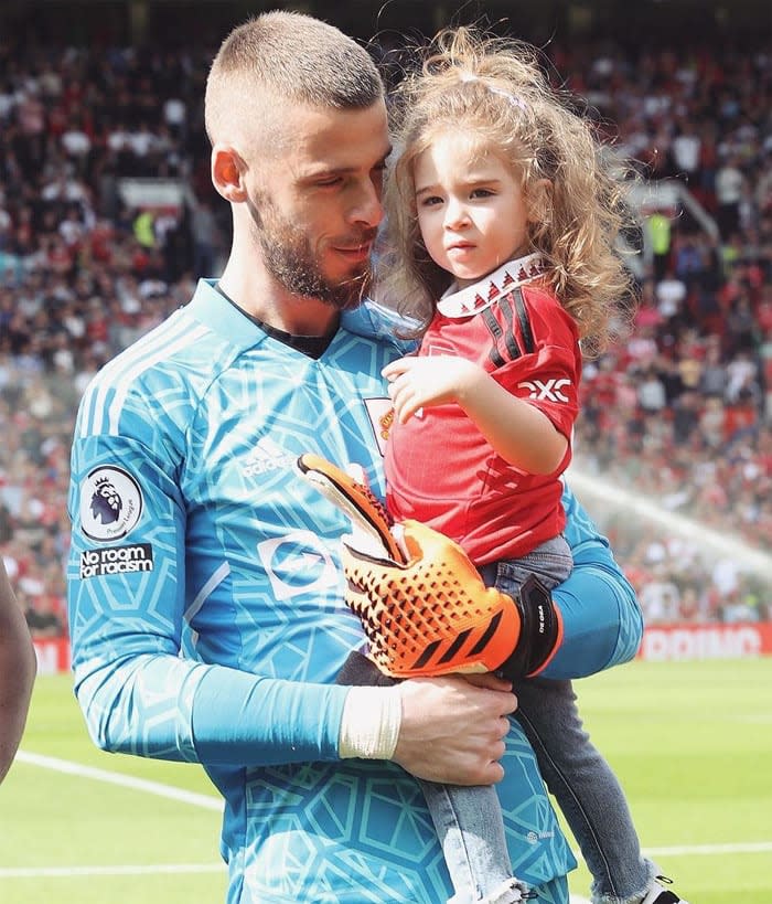 David de Gea y Edurne con su hija Yanay