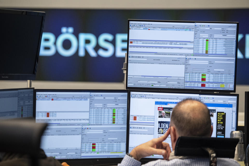 06 January 2020, Hessen, Frankfurt/Main: A stock trader sits thoughtfully on the trading floor of the stock exchange in front of his monitors. The conflict between the USA and Iran has further unsettled investors in the German stock market. The Dax temporarily slipped below the 13,000 mark, a low for four weeks. Photo: Boris Roessler/dpa (Photo by Boris Roessler/picture alliance via Getty Images)