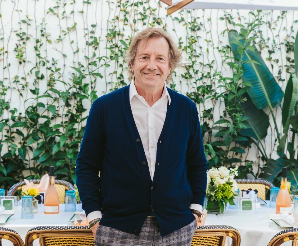 Philippe Delgrange, of Palm Beach, poses at his Le Bilboquet restaurant on Worth Avenue. The sartorial Frenchman opened his first  Le Bilboquet in New York City in 1986.