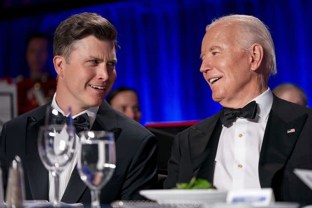 <p>Bonnie Cash/UPI/Bloomberg via Getty</p> Joe Biden and Colin Jost at the White House Correspondents' Association (WHCA) dinner in Washington, DC