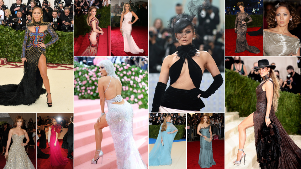 Jennifer Lopez's Metropolitan Museum of Art Costume Institute Benefit Gala looks through the years, from 2006 to 2023.