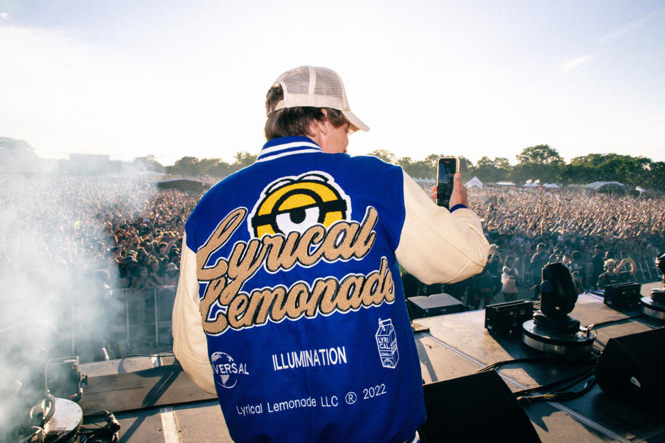 Cole Bennett in his Minions jacket at Lyrical Lemonade. - Credit: Garrett Bruce