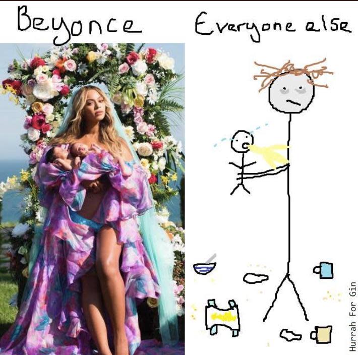 Mums everywhere are spoofing Beyonce's twins photo