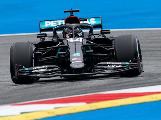 Lewis Hamilton in action during first practice of the Austrian Grand Prix (AP)