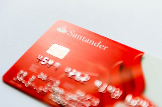 Santander - bank card close up