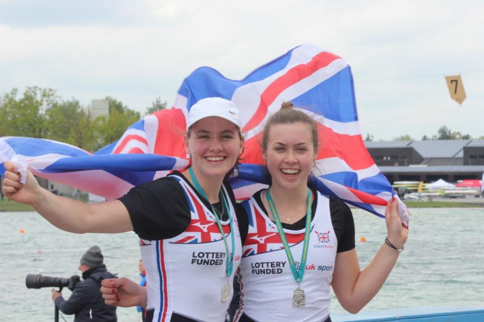 Lauren Henry and Olivia Morgan scooped silver in the double boat at the 2019 Munich Junior Regatta