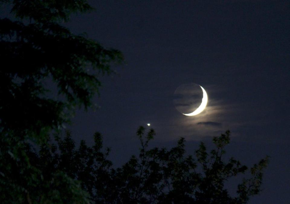 Venus seen next to the Moon in July 2018.