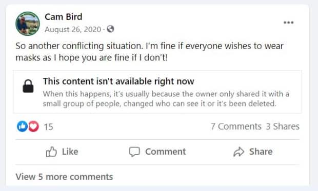 Saskatoon real estate agent Cam Bird has posted frequent criticisms of COVID-19 public health laws, saying he won't get vaccinated or wear a mask. Critics say this is important information for potential clients to know. 