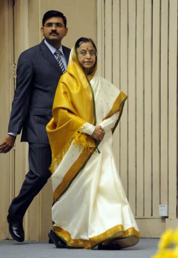 Indian President Pratibha Patil at a International Women's day celebration and Woman Power award presentation in New Delhi on March 7. Patil commented after the launch of the Agni V that "the work of Thomas in the Agni programme would hopefully inspire more women in choosing careers in science"