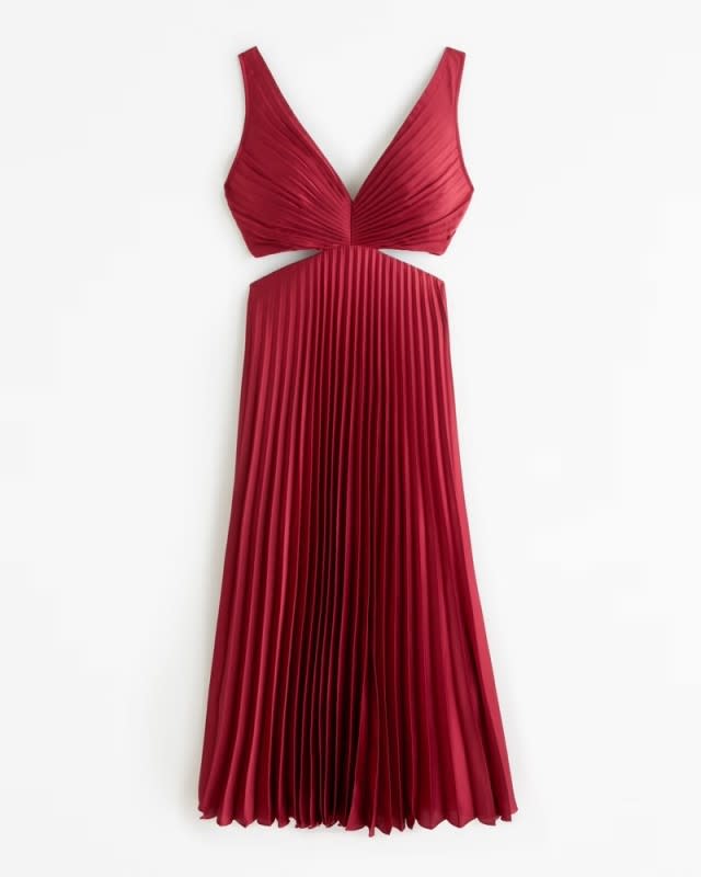 Women's The A&F Giselle Pleated One-Shoulder Maxi Dress