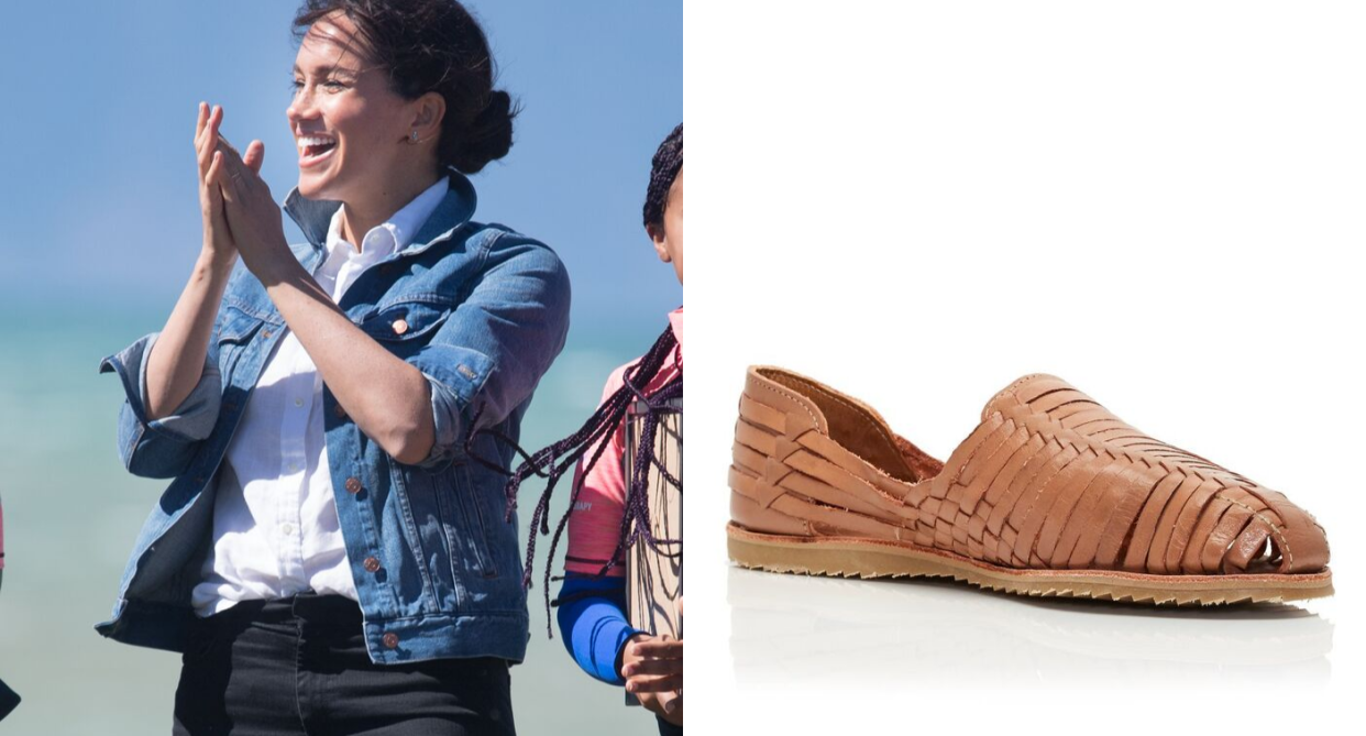 Meghan Markle stepped out for day 2 of the royals' tour of South Africa in a pair of $260 CAD Brother Vellies huaraches.