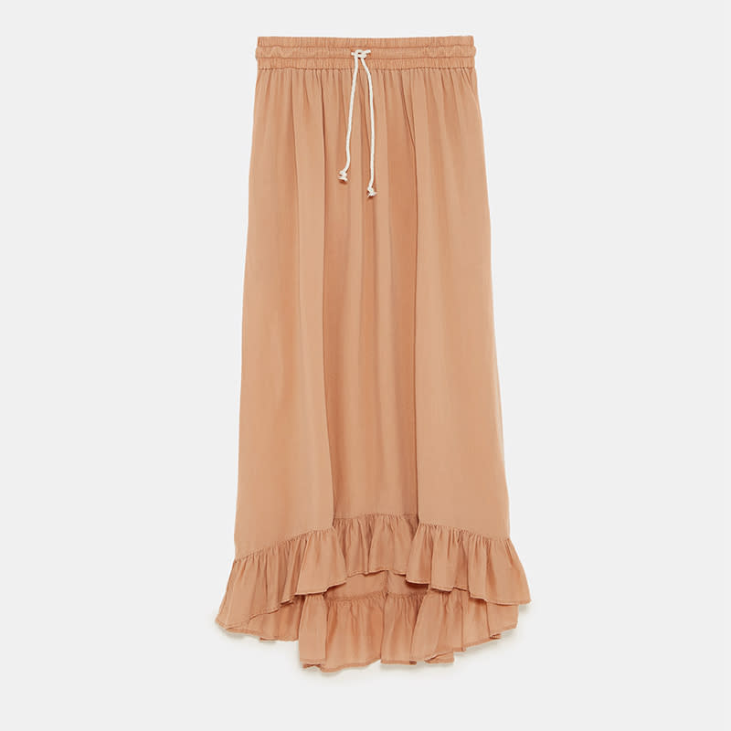 <a rel="nofollow noopener" href="https://www.zara.com/us/en/long-ruffled-skirt-p08566241.html?v1=6450261&v2=1074511" target="_blank" data-ylk="slk:Long Ruffled Skirt, Zara, $50Whether with crisp white tops or as a swimsuit coverup, this floaty skirt is at once sporty and feminine. We love the juxtaposition of the drawstring waist and ruffles.;elm:context_link;itc:0;sec:content-canvas" class="link ">Long Ruffled Skirt, Zara, $50<p>Whether with crisp white tops or as a swimsuit coverup, this floaty skirt is at once sporty and feminine. We love the juxtaposition of the drawstring waist and ruffles.</p> </a><p> <strong>Related Articles</strong> <ul> <li><a rel="nofollow noopener" href="http://thezoereport.com/fashion/style-tips/box-of-style-ways-to-wear-cape-trend/?utm_source=yahoo&utm_medium=syndication" target="_blank" data-ylk="slk:The Key Styling Piece Your Wardrobe Needs;elm:context_link;itc:0;sec:content-canvas" class="link ">The Key Styling Piece Your Wardrobe Needs</a></li><li><a rel="nofollow noopener" href="http://thezoereport.com/culture/zeitgeist/starbucks-nixing-major-thing-stores-straws/?utm_source=yahoo&utm_medium=syndication" target="_blank" data-ylk="slk:Starbucks Is Nixing This Major Thing From Its Stores: Straws;elm:context_link;itc:0;sec:content-canvas" class="link ">Starbucks Is Nixing This Major Thing From Its Stores: Straws</a></li><li><a rel="nofollow noopener" href="http://thezoereport.com/living/wellness/food-diary-happened-ate-clean-2-weeks/?utm_source=yahoo&utm_medium=syndication" target="_blank" data-ylk="slk:What Happened When I Ate Clean for 2 Weeks;elm:context_link;itc:0;sec:content-canvas" class="link ">What Happened When I Ate Clean for 2 Weeks</a></li> </ul> </p>